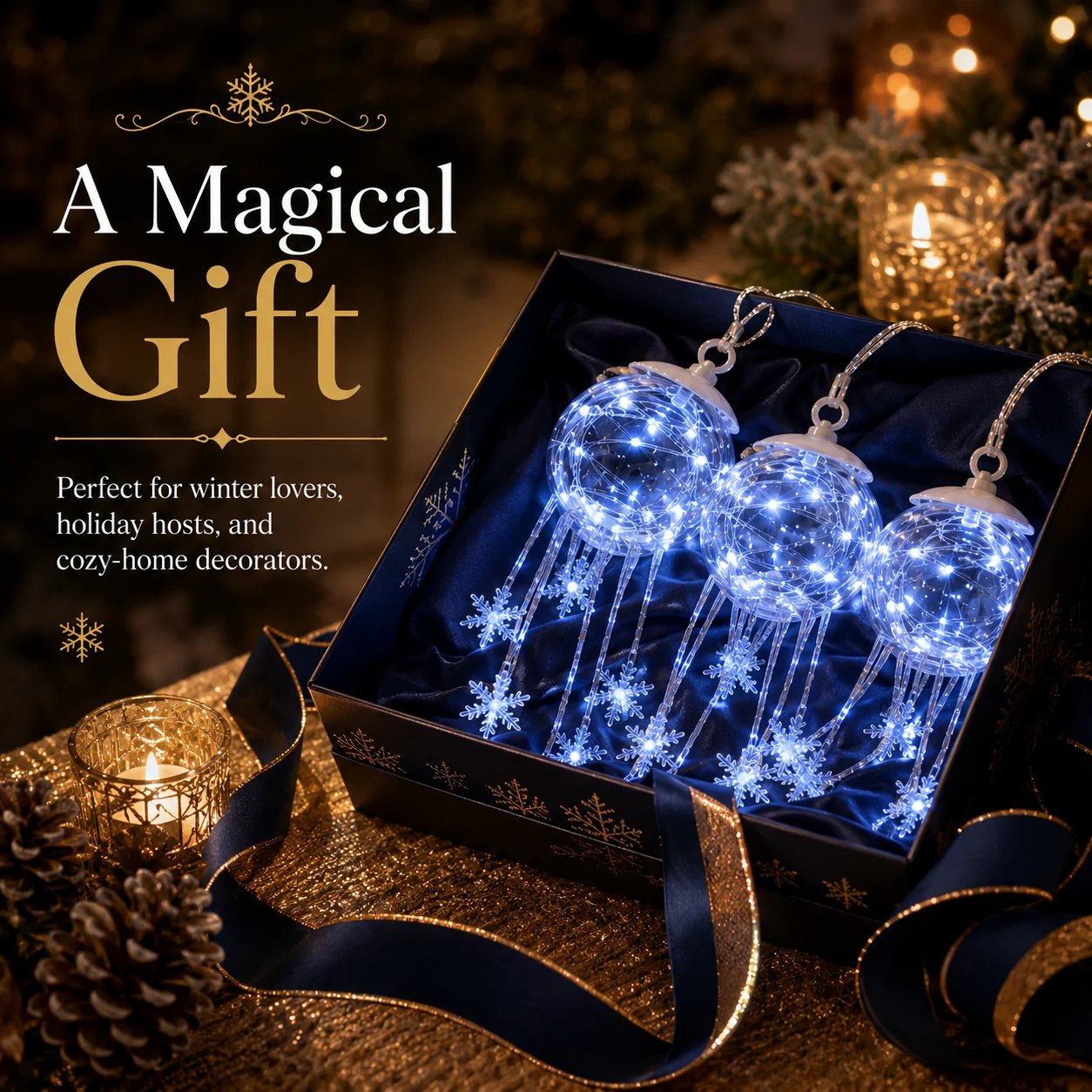 Icy Glow Hanging Ornament decorating locations