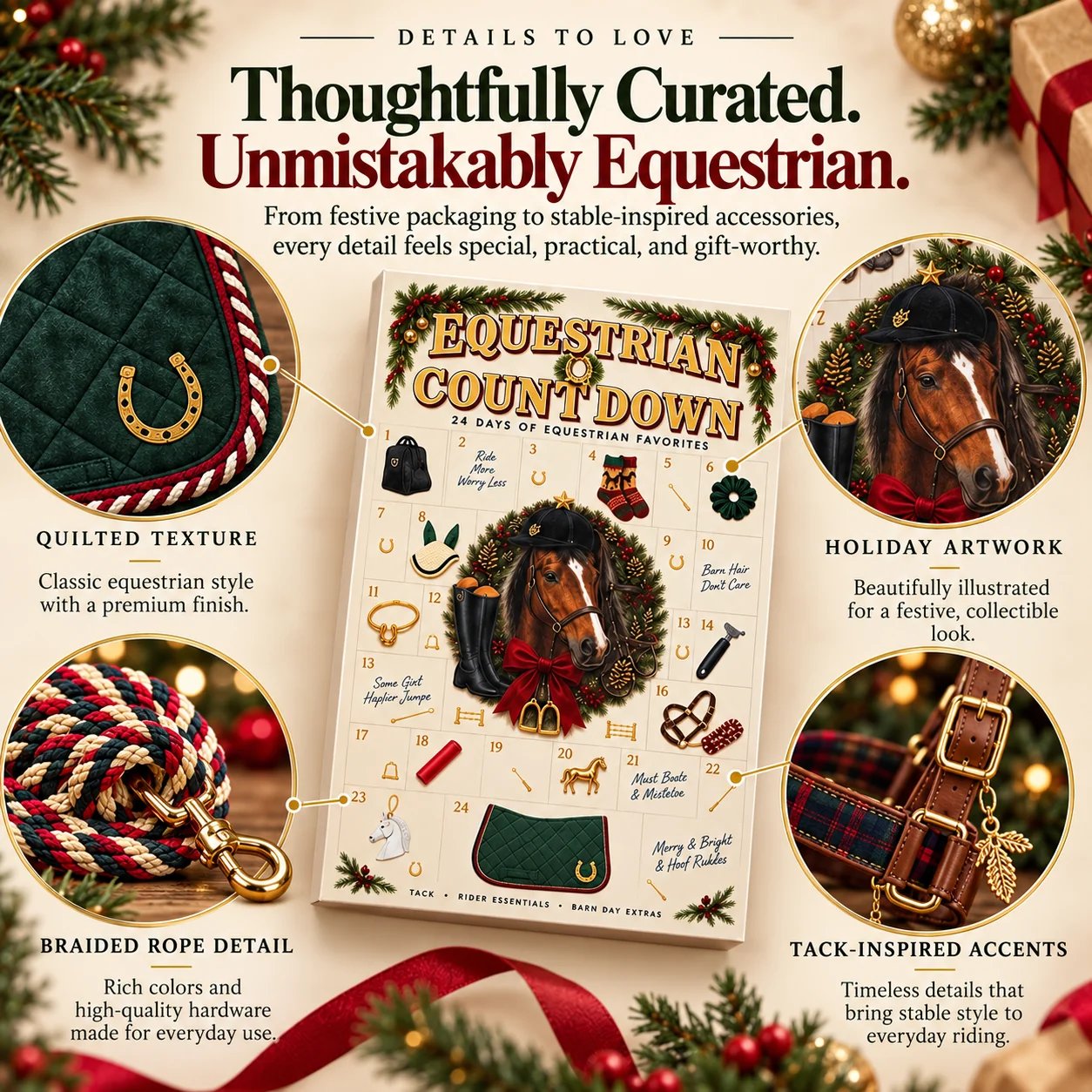 🐴 EquiJoy™ 24-Day Equestrian Advent Calendar features