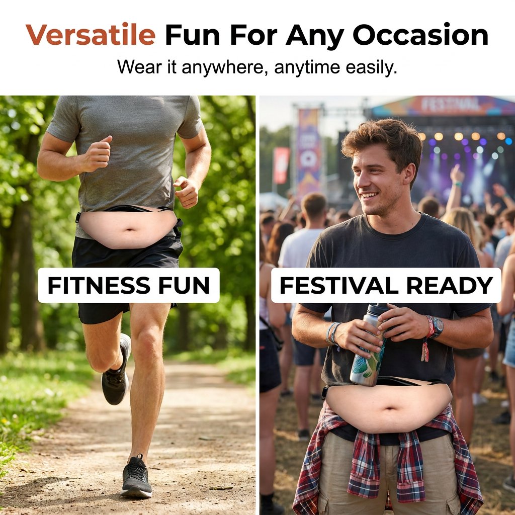 Beer belly waist pack for festivals and casual outings