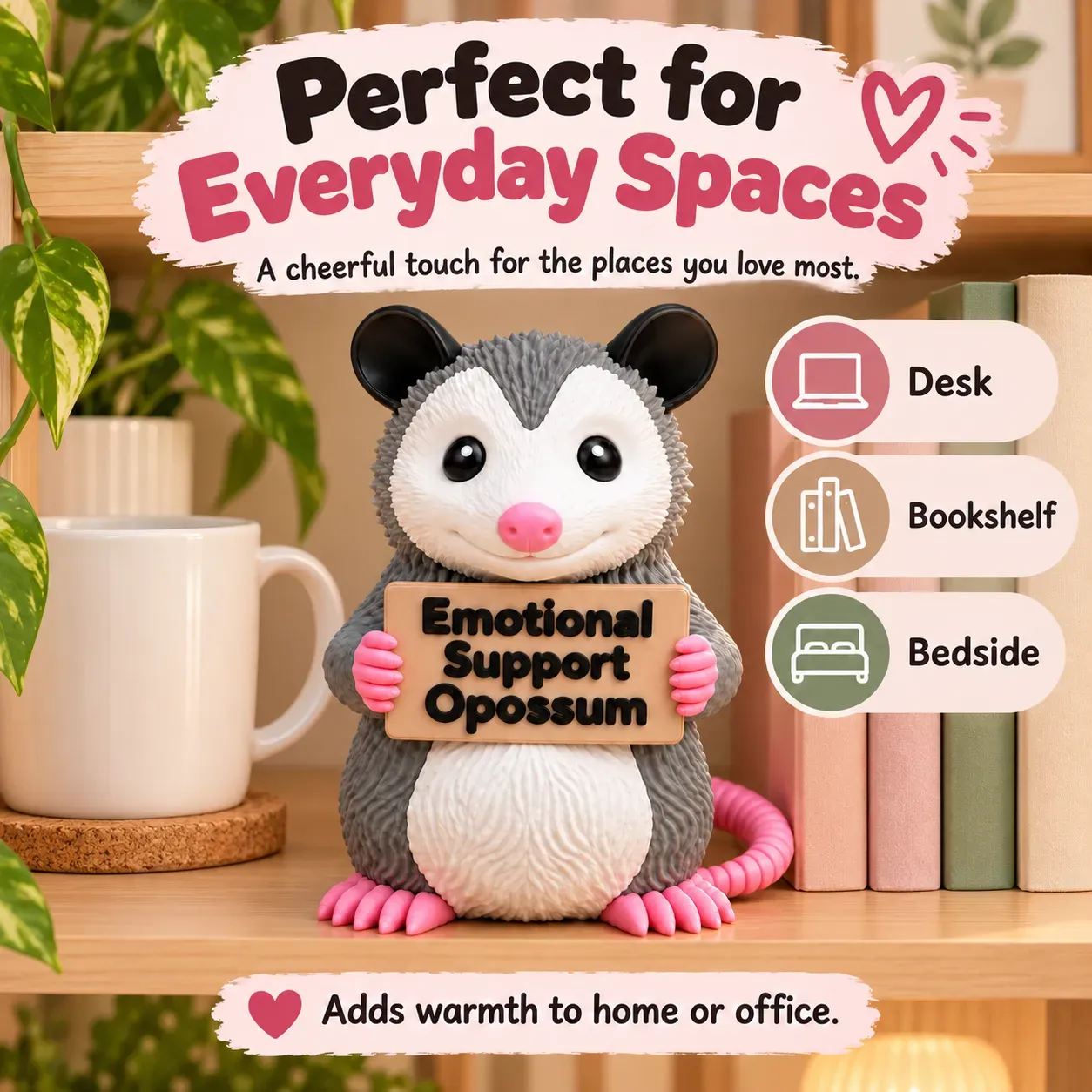 Emotional Support Opossum holding its sign Emotional Support Opossum holding its sign