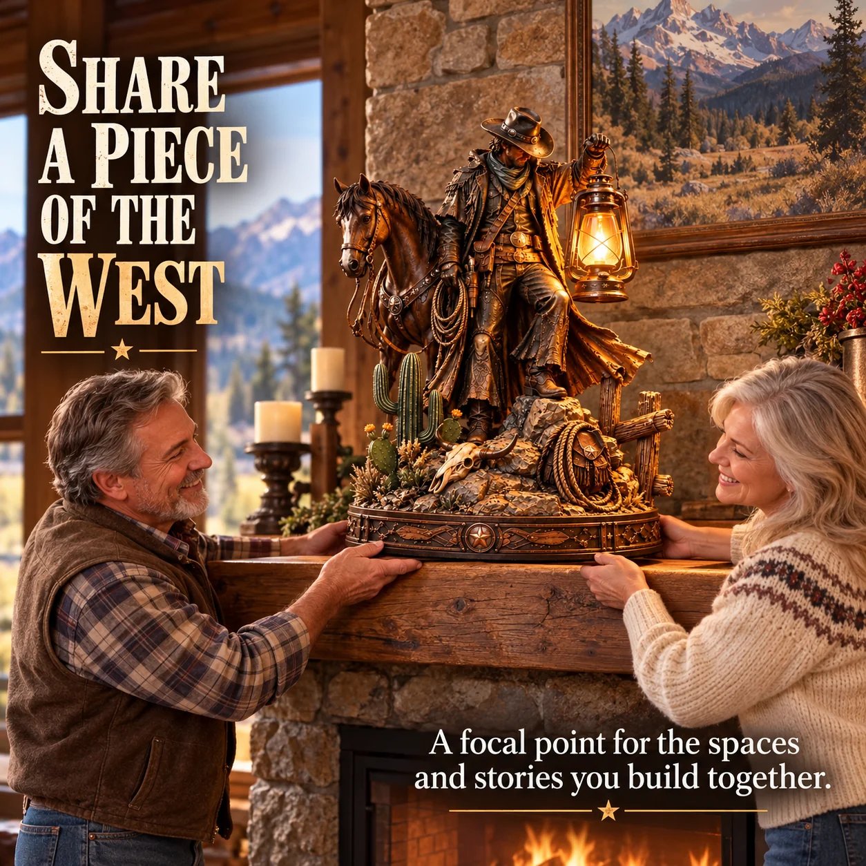 Western rider horse decor detail