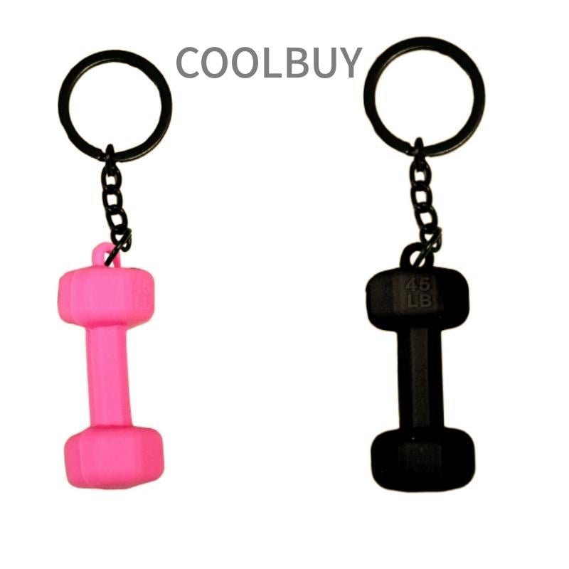 Product Introduction of COOLBUY 2 Piece Set Mini Dumbbell Keychain Fitness Keychain Gym Enthusiast Weightlifting Keyring Fitness Gift Bag Charms Backpack Charms 5