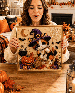 DIY Halloween cat pearl bead painting kit preview
