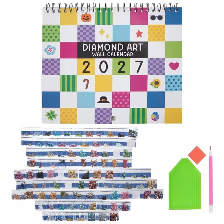 Holiday 2027 diamond painting calendar design