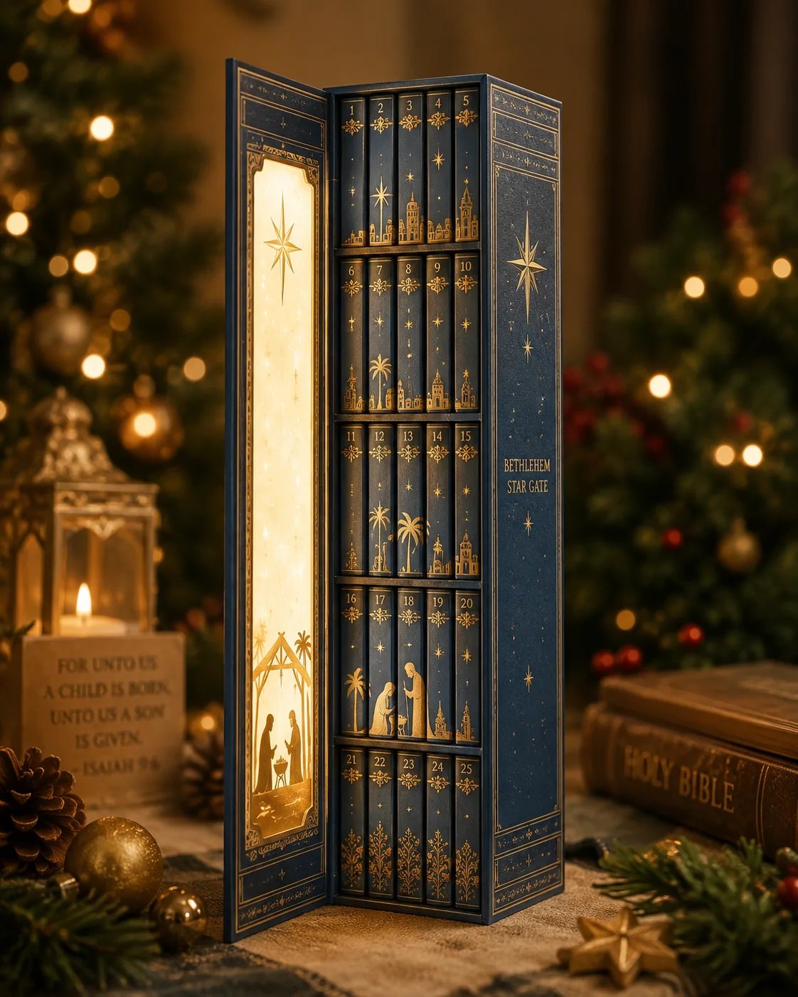 Bethlehem Star Gate with 25 numbered Christmas mini books