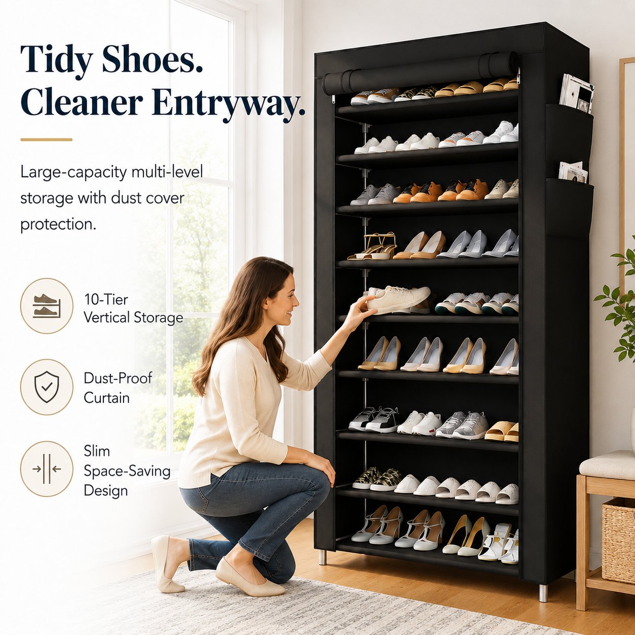 Large capacity multi-layer shoe organizer