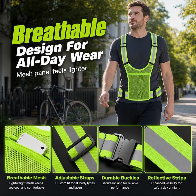 Reflective vest wide bands