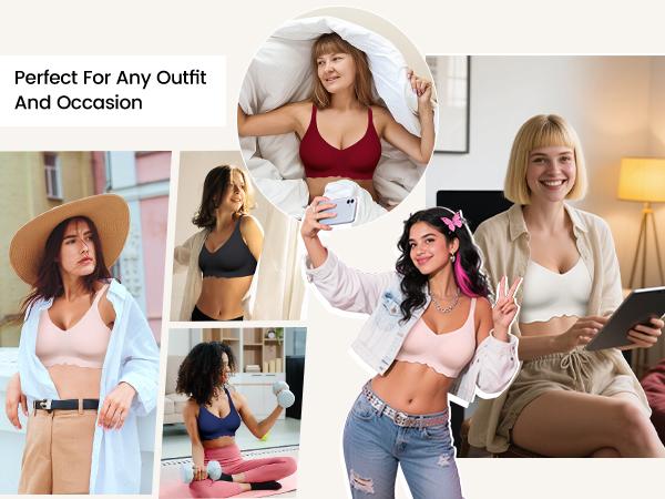 As Fairy Bras for Women Seamless Wireless Everyday Bra Comfortable Push Up Womenswear Full Coverage No Underwire Supportive Bra