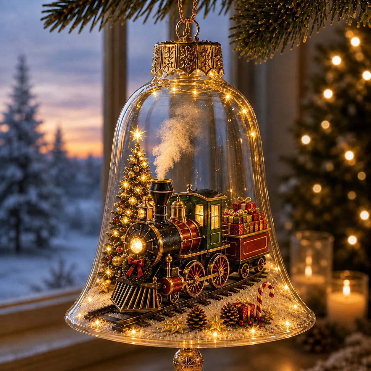 ✨🎄 Glowing Christmas Story Ornament – Lighted Mini Holiday Scene