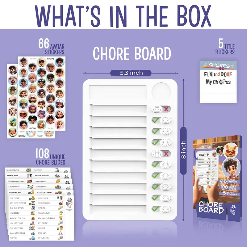 FUN and DONE chore slides for everyday routines
