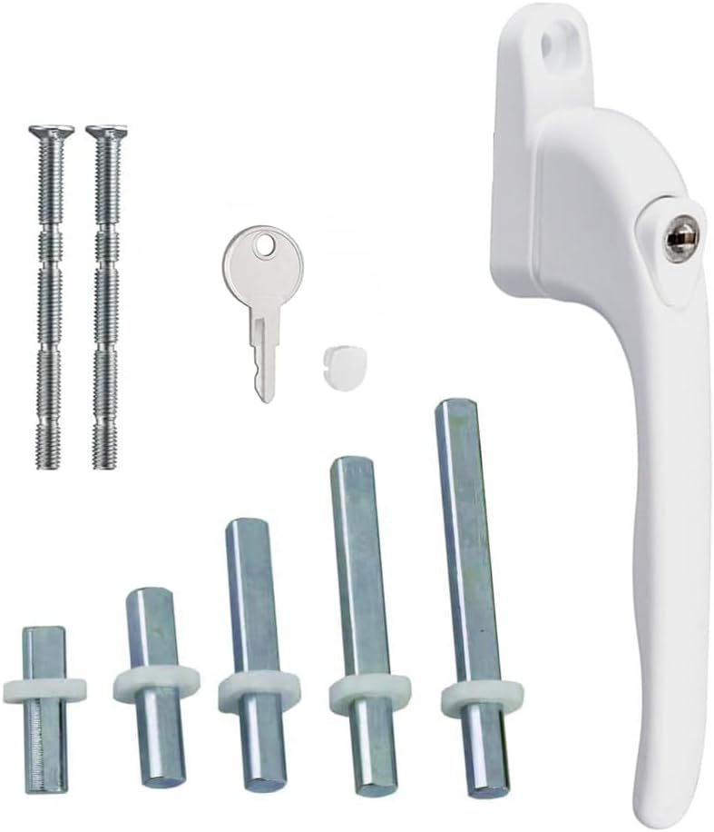 💥 SALE 49% -Easy-To-Install and Modern White Window Handle with Choice of Spindle Lengths and Snap-short Screws - Buy 1…