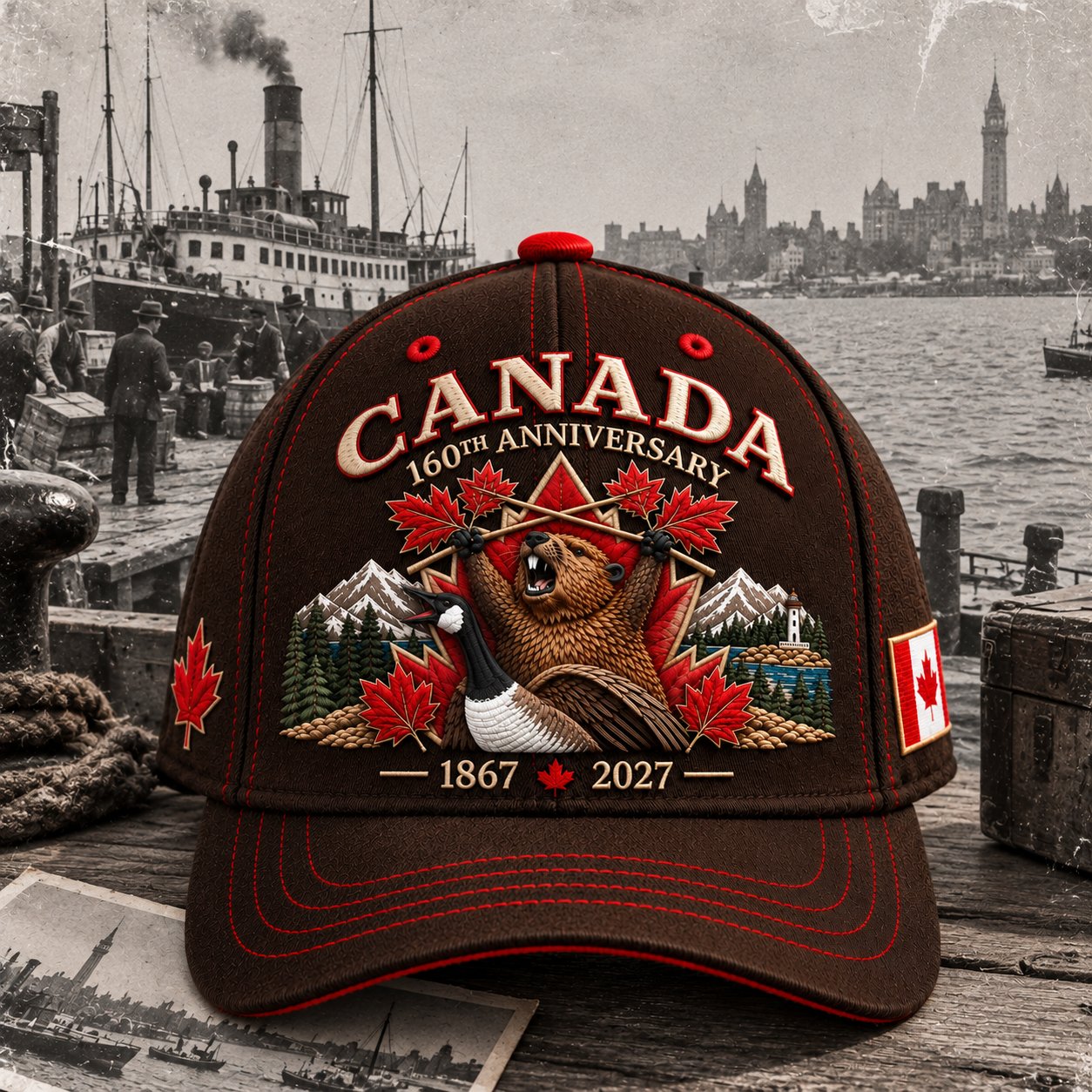 Canada 160th anniversary embroidered cap