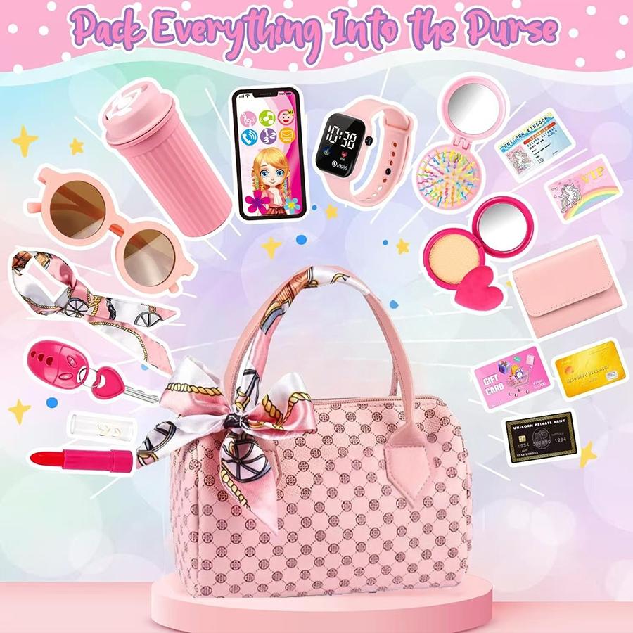 Realistic Girl Handbag Toy Set, Colorful Pretend Play Accessories, Includes Phone Wallet Makeup Toys, Perfect Birthday Gift for Girls(This product is available in multiple options.100mah Button Battery) Realistic Girl Handbag Toy Set, Colorful Pretend Play Accessories, Includes Phone Wallet Makeup Toys, Perfect Birthday Gift for Girls(This product is available in multiple options.100mah Button Battery)