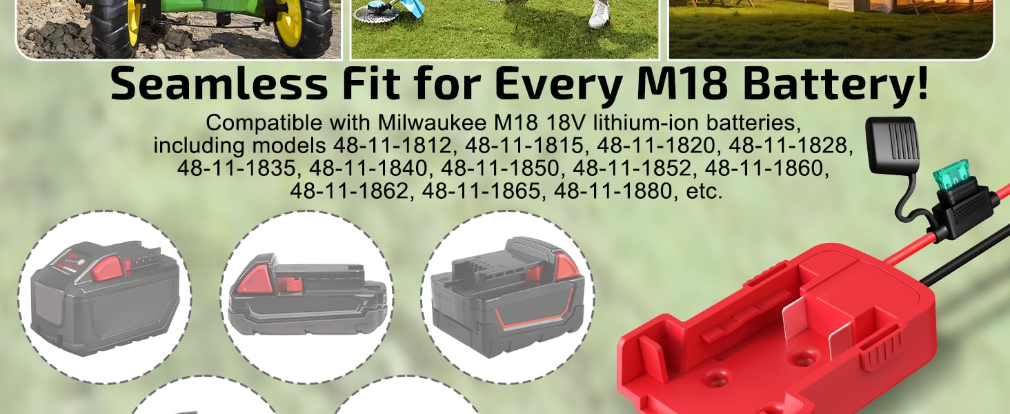 18V for Milwaukee M18 Battery Adapter for Power Wheels Power Tool Drill Battery Adapter 