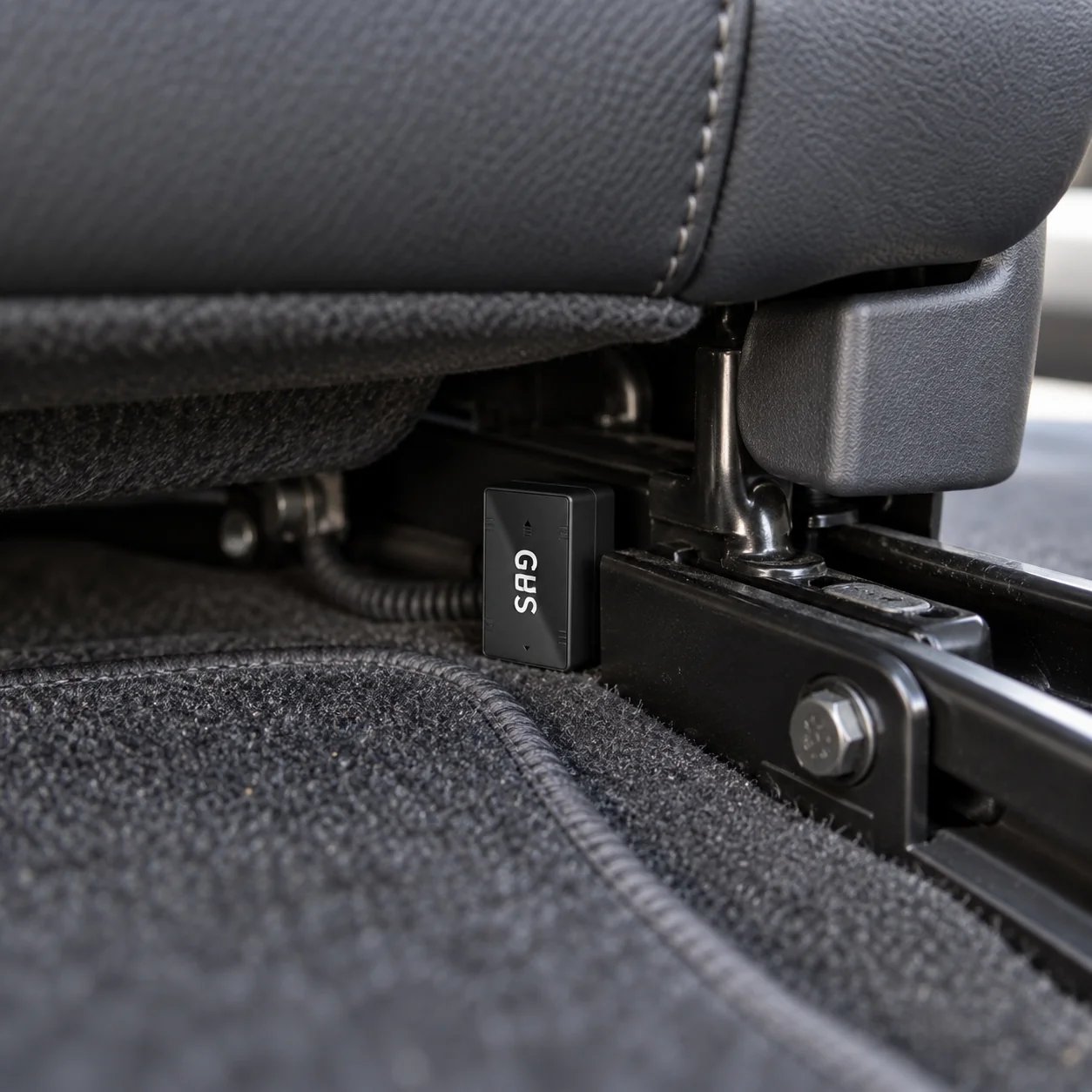 GPS tracker seat area placement