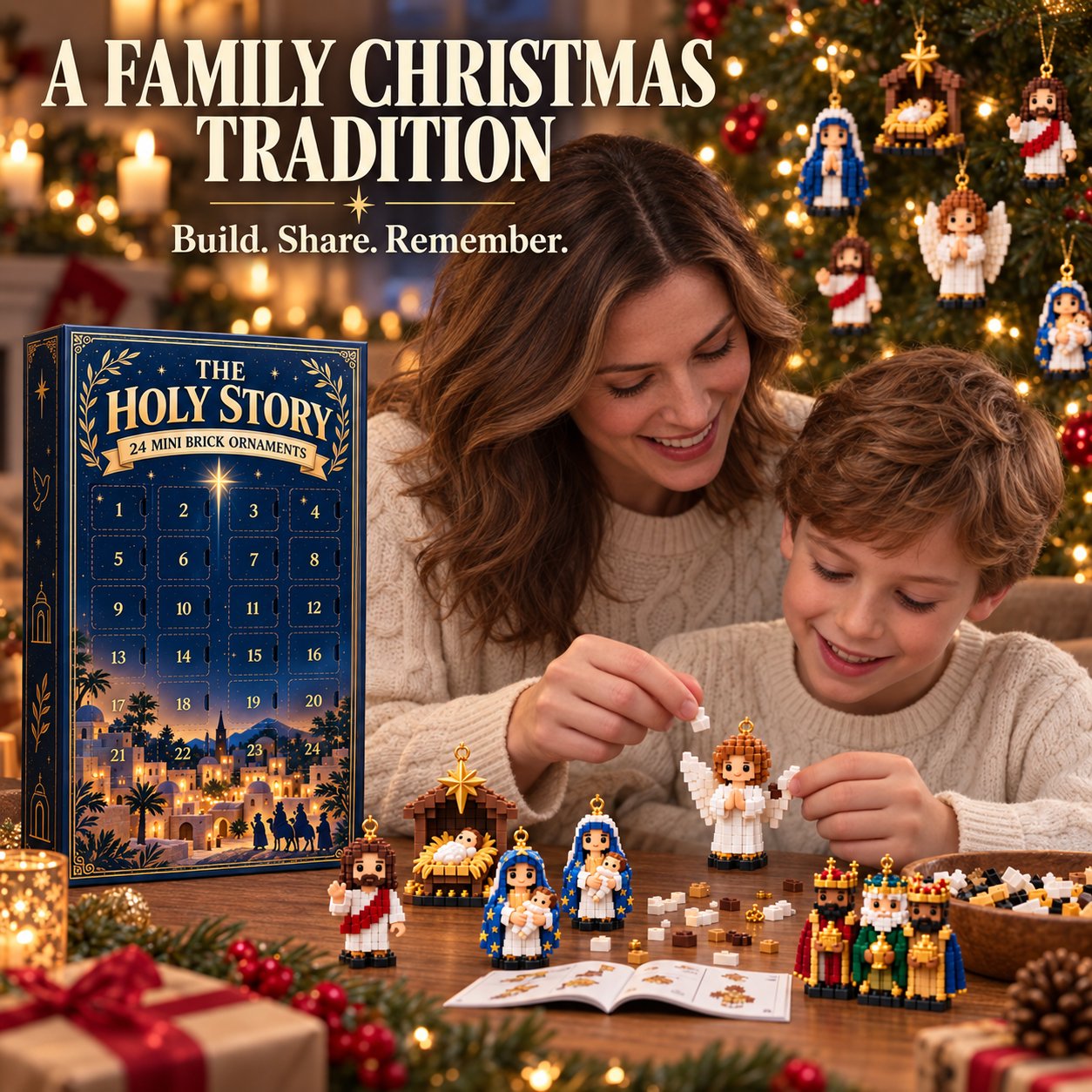Family enjoying a meaningful Christmas Advent tradition