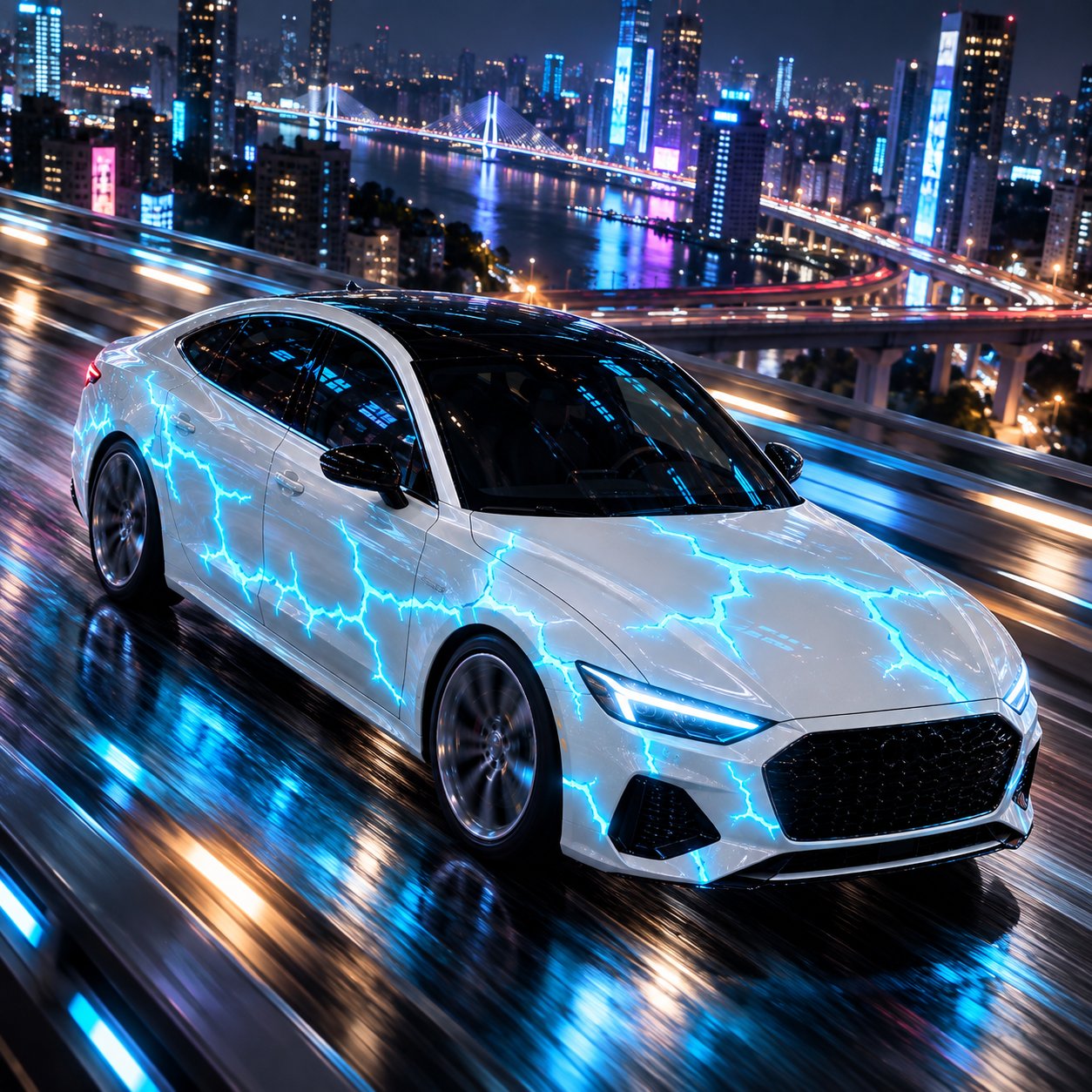 Close up liquid laser wrap finish