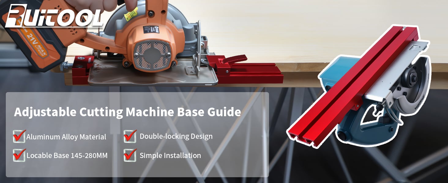adjustable cutting machine base guide