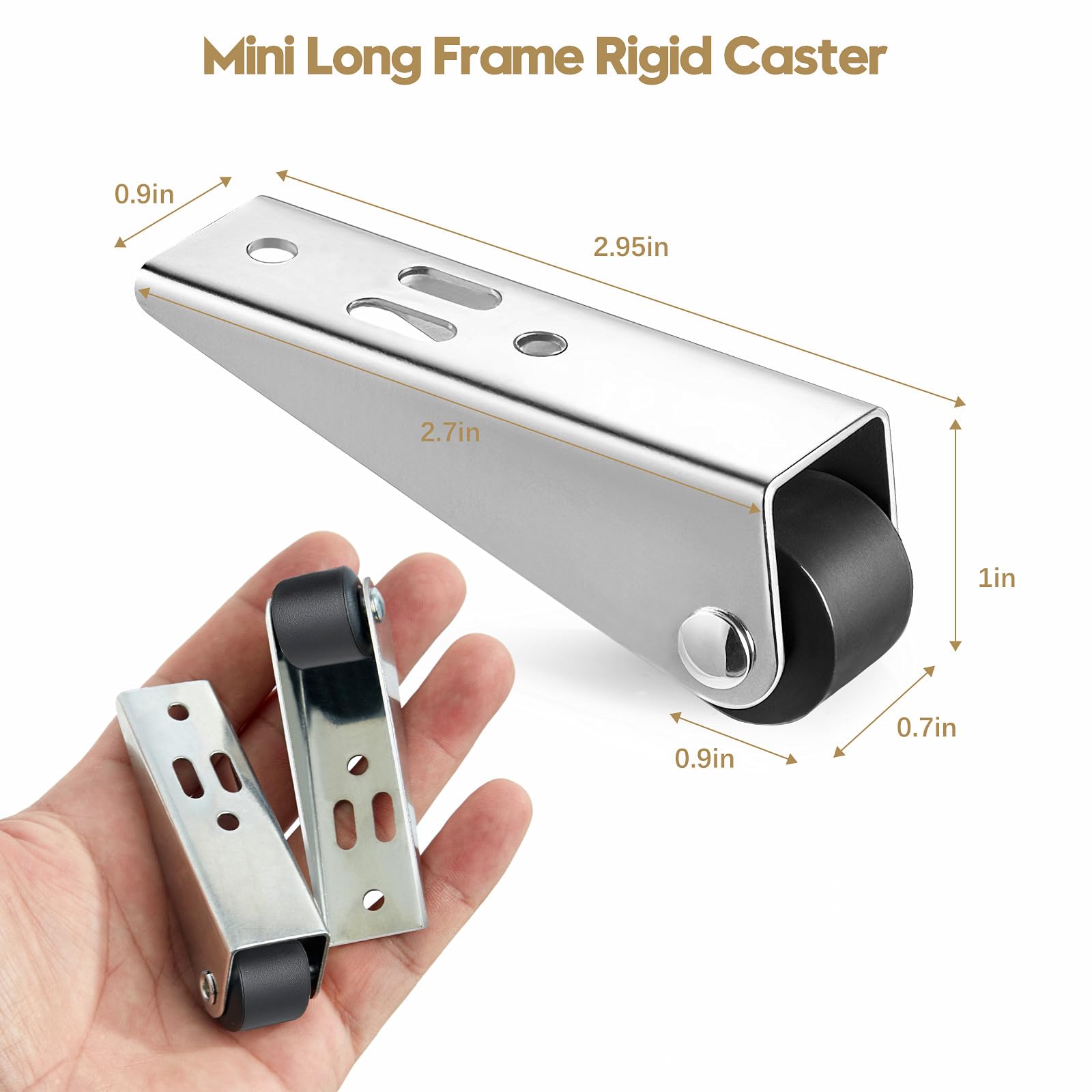 Mini Long Frame Rigid Caster Dimensions and Size Guide