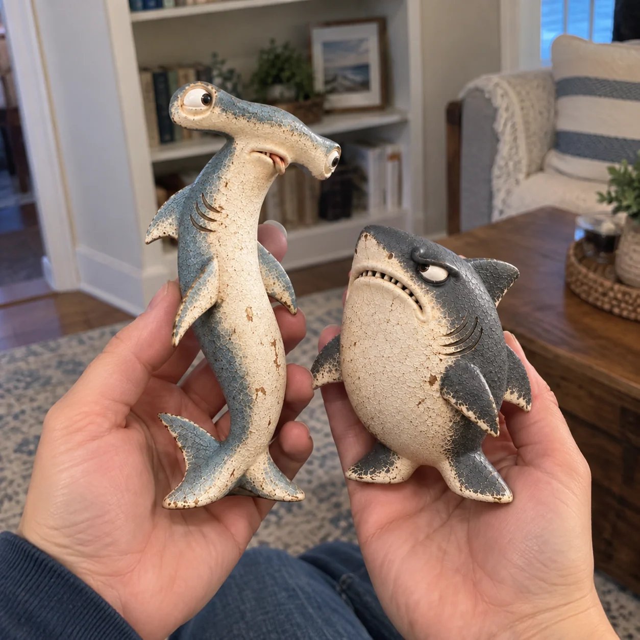 Customer holding The Odd Shark Duo in hand