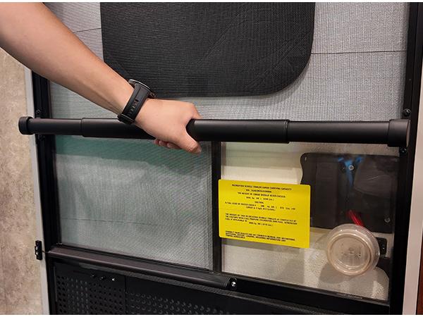 Safoner All-Aluminum RV Screen Door Handle Bar Preassembled Adjustable Crossbar for Flimsy Doors RV Camper Accessories Easy Setup Telescopic Design