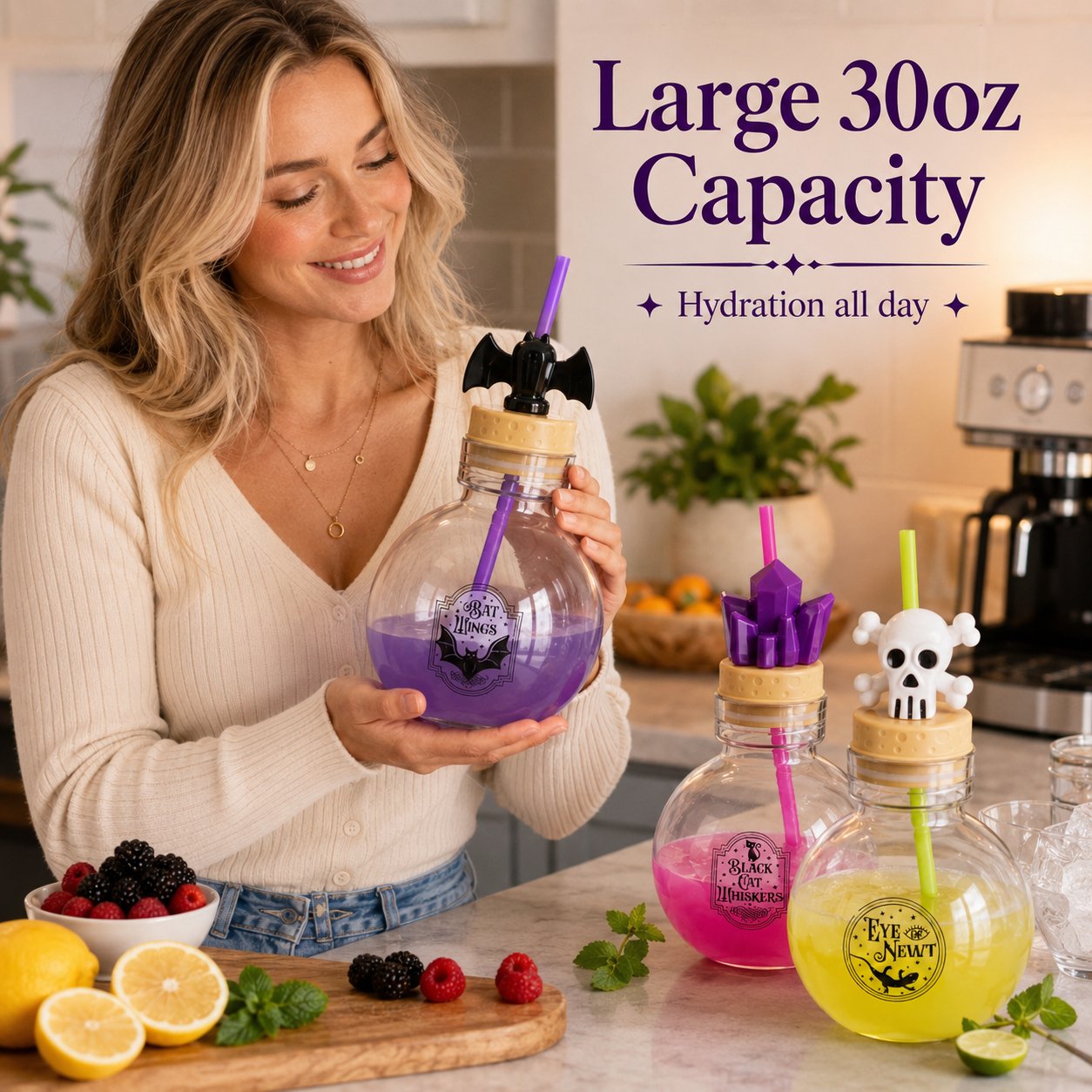 Large 30oz witch potion bottle capacity