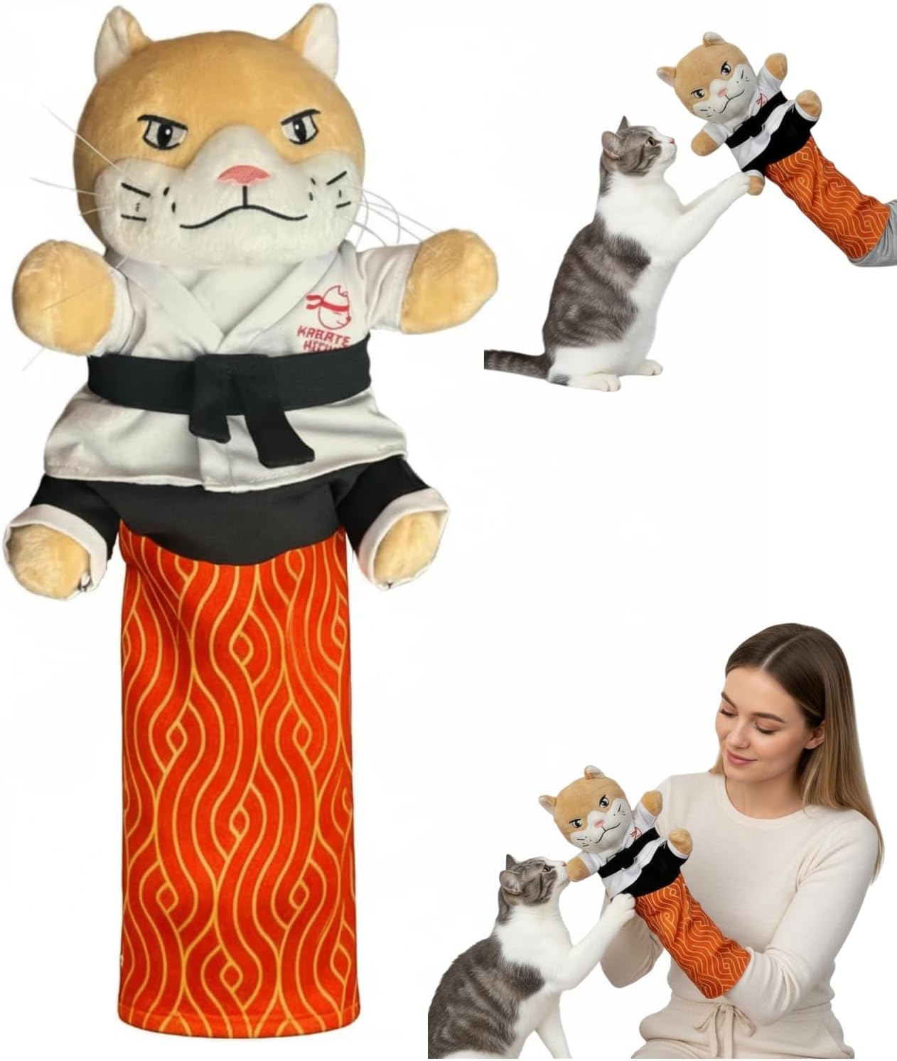 🔥Hot Sale 49% OFF🏆Karate Kitty Puppet, Cat Wrestling Glove with Protective Forearm Sleeve