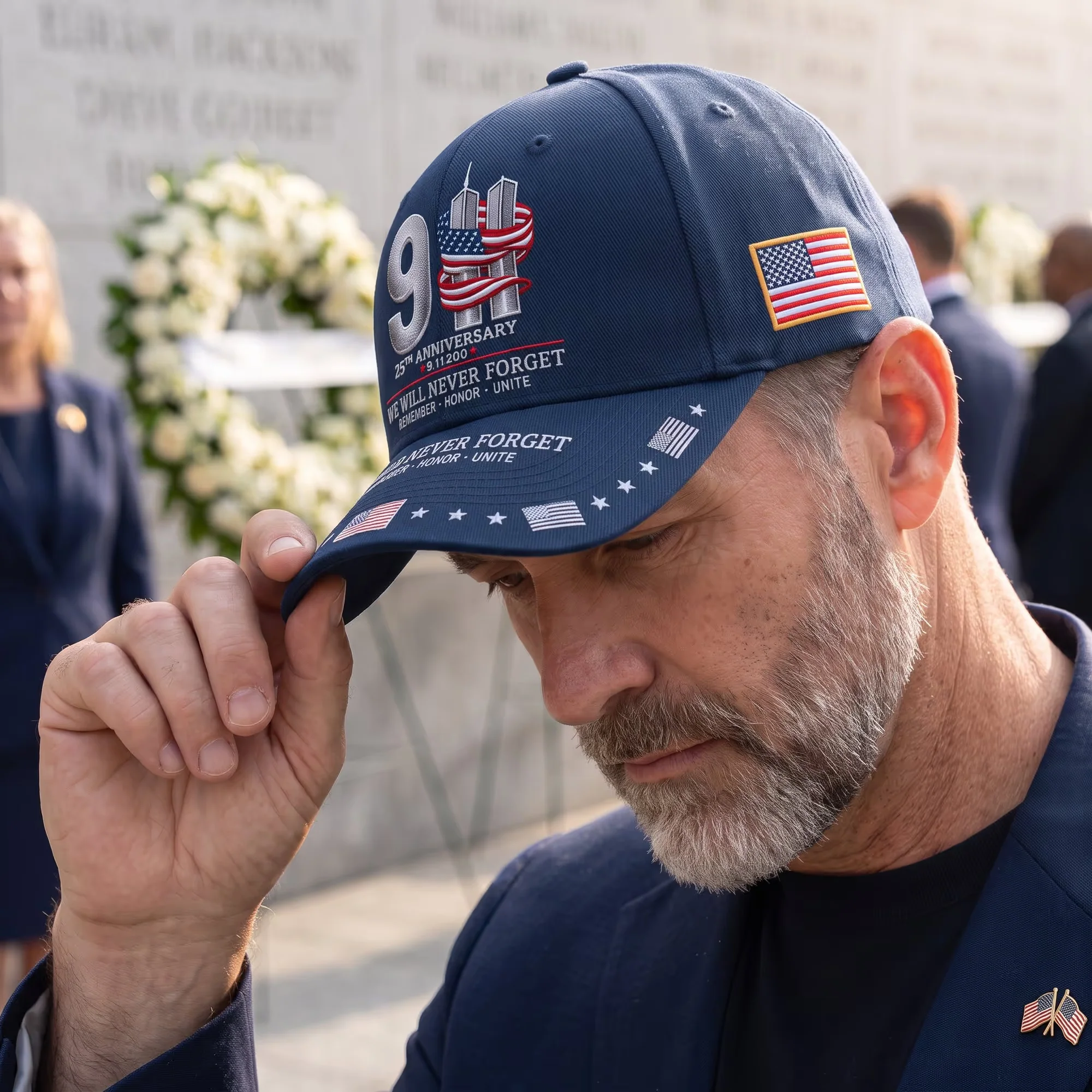 September 11 commemorative embroidered cap