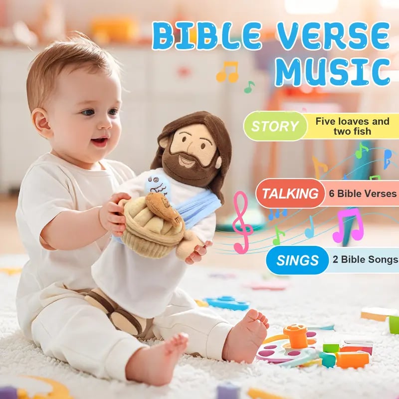 Interactive singing Jesus plush doll with Bible verses stories and songs Interactive singing Jesus plush doll with Bible verses stories and songs
