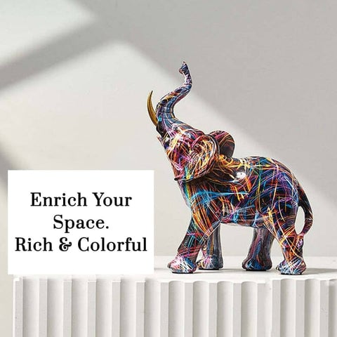 Creative Graffiti Elephant Figurine