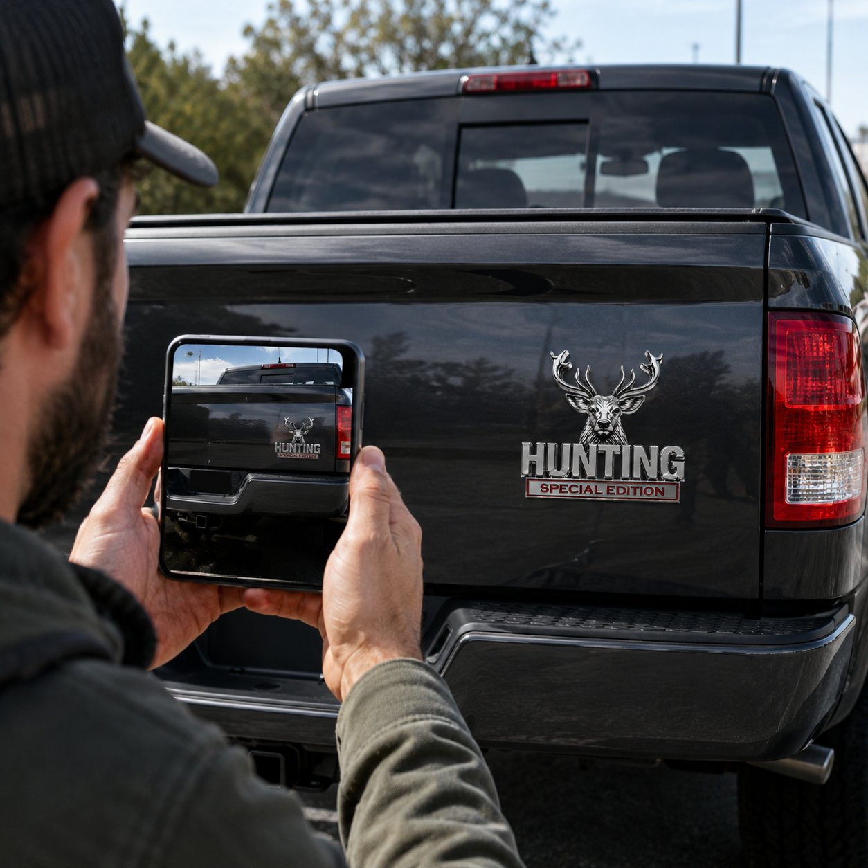 Detailed stag head Hunting Special Edition emblem