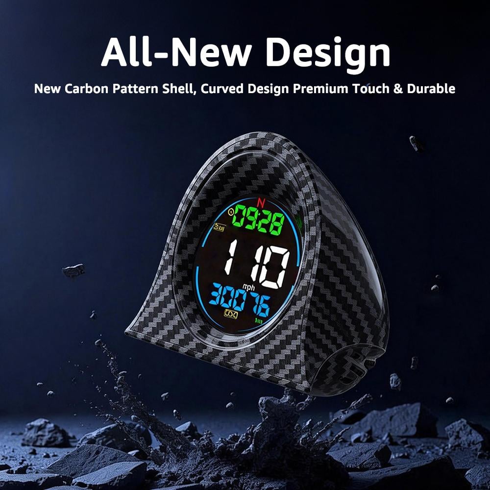 KUOWEIHUD 2026 F2 Car Heads-Up Display - Digital Dual-GPS Speedometer with GPS Tracking, High Refresh, Metal Shading, USB Power Cable, Plug-and-Play, Automatic Brightness Adjustment, Large Font Display, Cool Car Stuff,summervibes outdoorfun