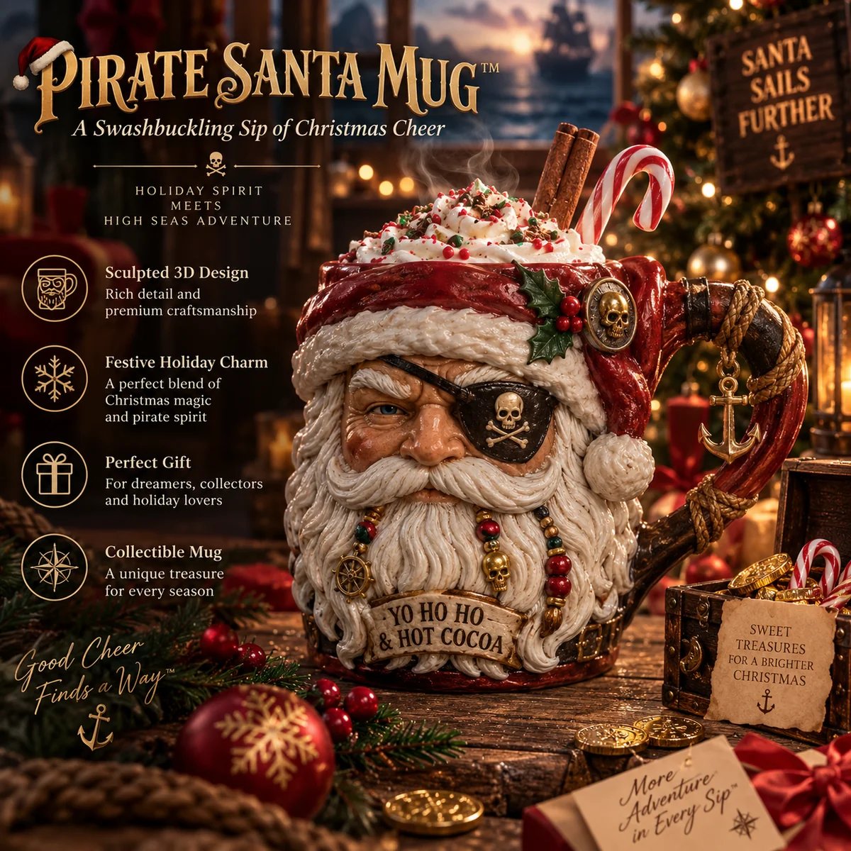 Pirate Santa Mug details