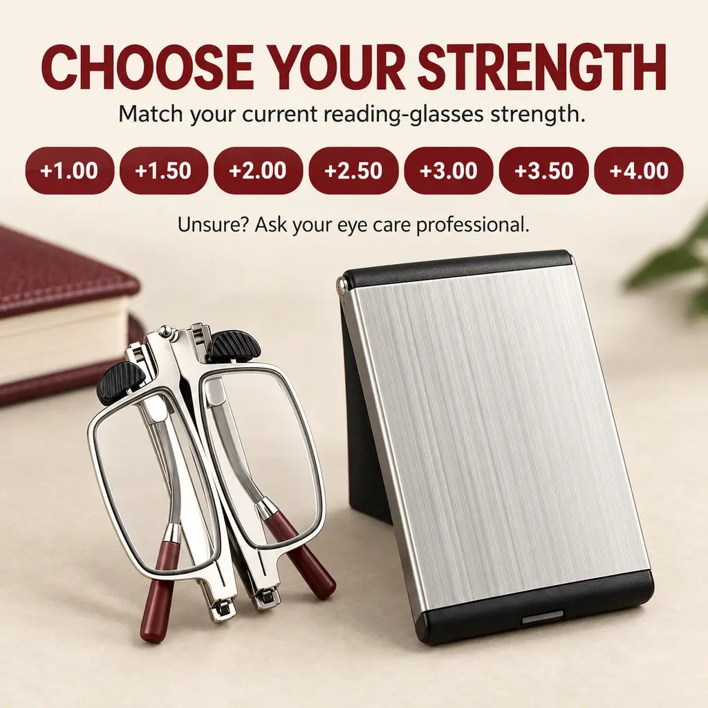 Reading-strength guide from plus 1.00 to plus 4.00 diopters