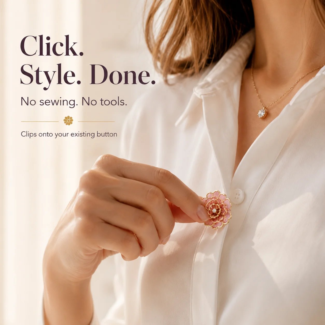 How to use decorative flower button covers