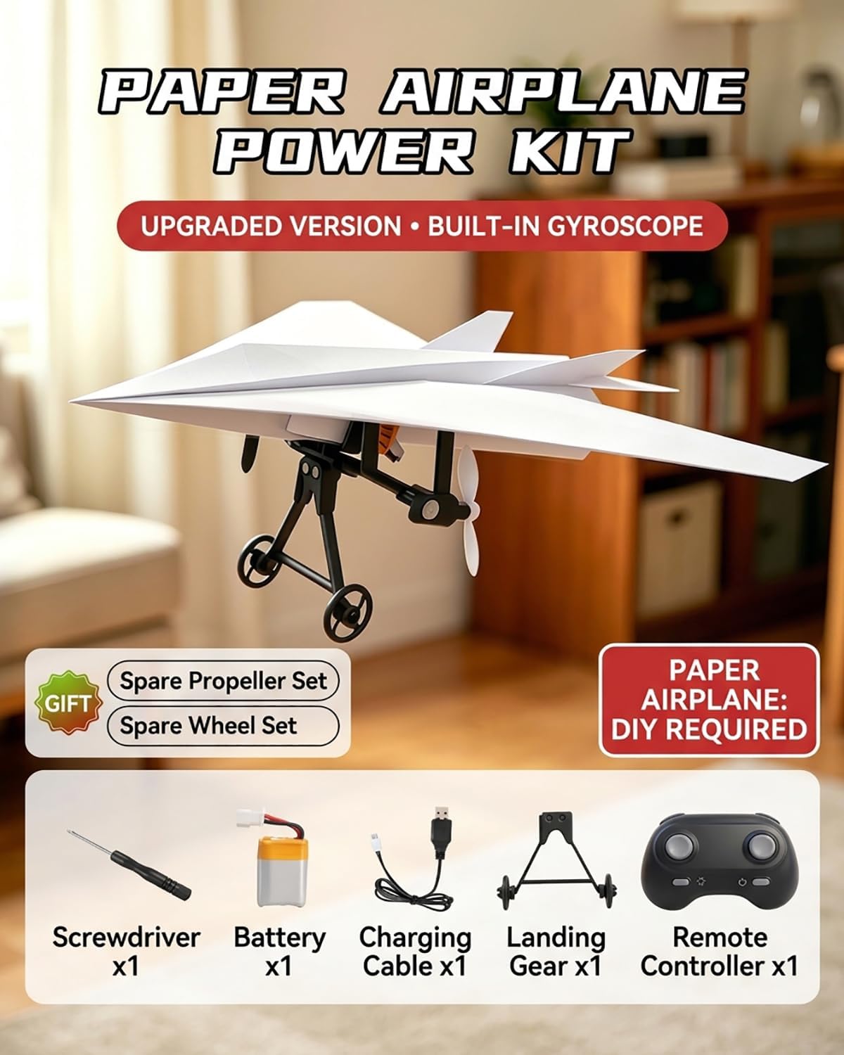 DIY paper airplane power kit contents