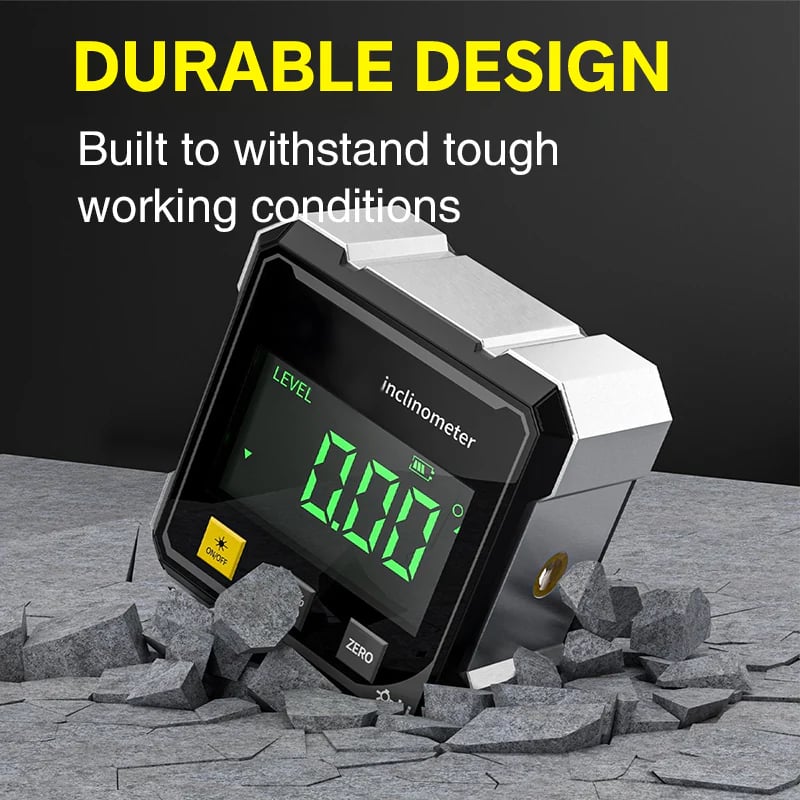 Durable compact rechargeable digital angle gauge