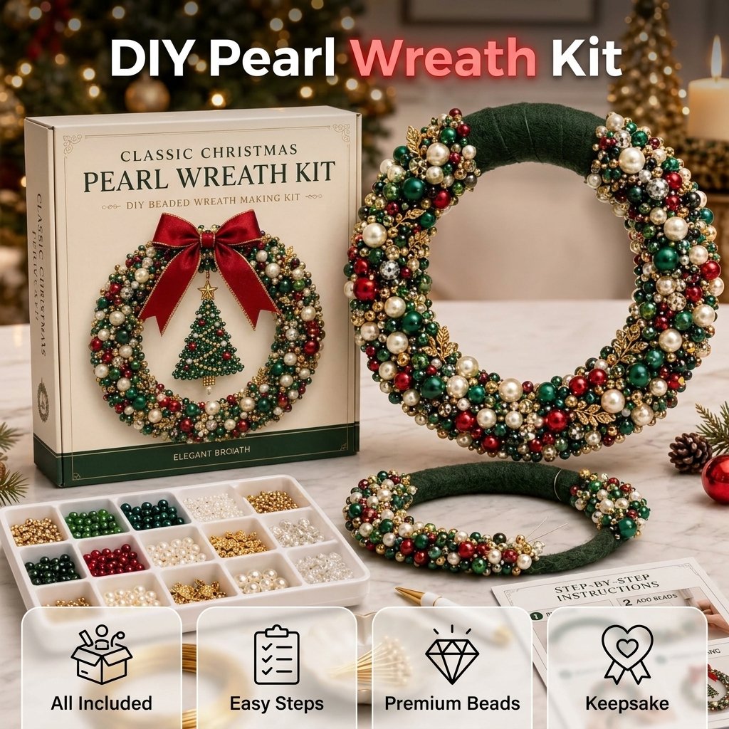 DIY Christmas Pearl Wreath Kit