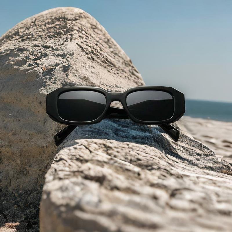 Trendy Retro Rectangle Sunglasses for Women & Men - Vintage 90’s Square Frame Shades - Stylish UV Protection for Every Occasion - Perfect for Summer