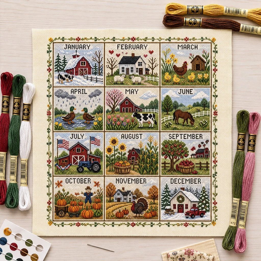 Yearly cross stitch