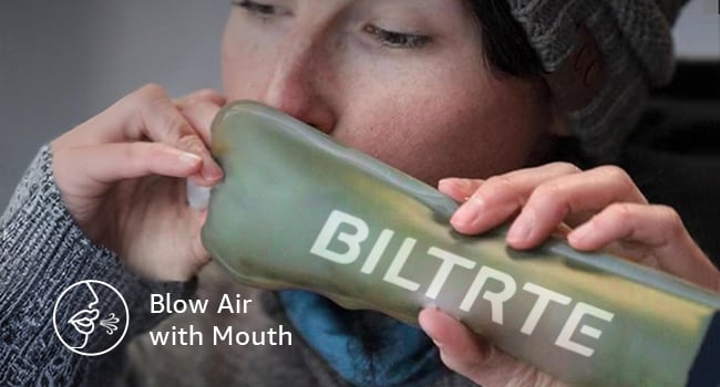 Inflatable to full size with mouth