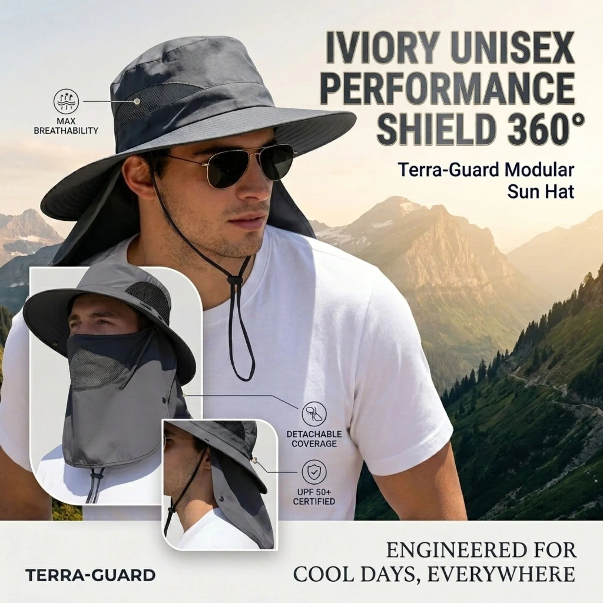 Adjustable secure fit outdoor sun hat