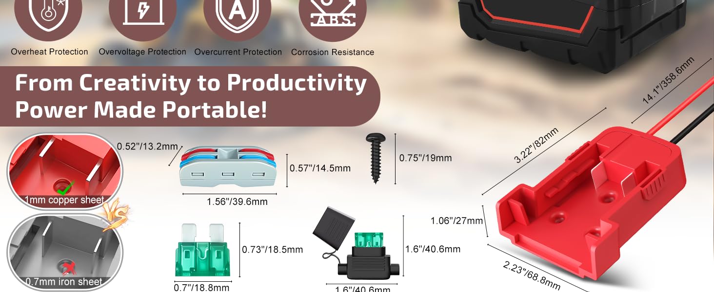 18V for Milwaukee M18 Battery Adapter for Power Wheels Power Tool Drill Battery Adapter