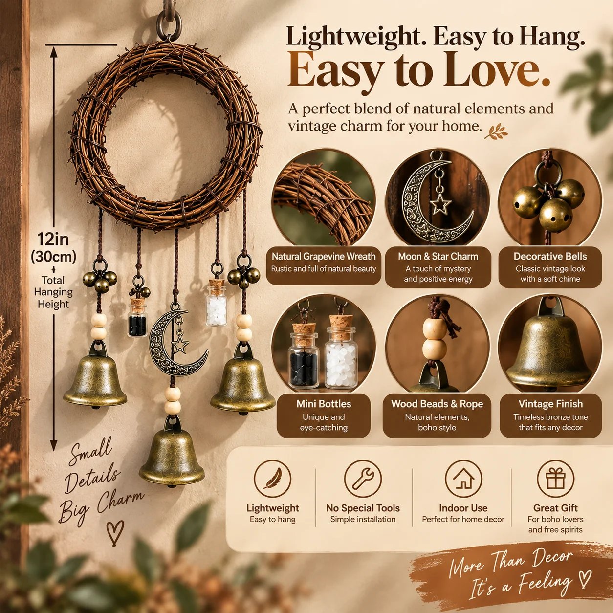 Boho bell size reference
