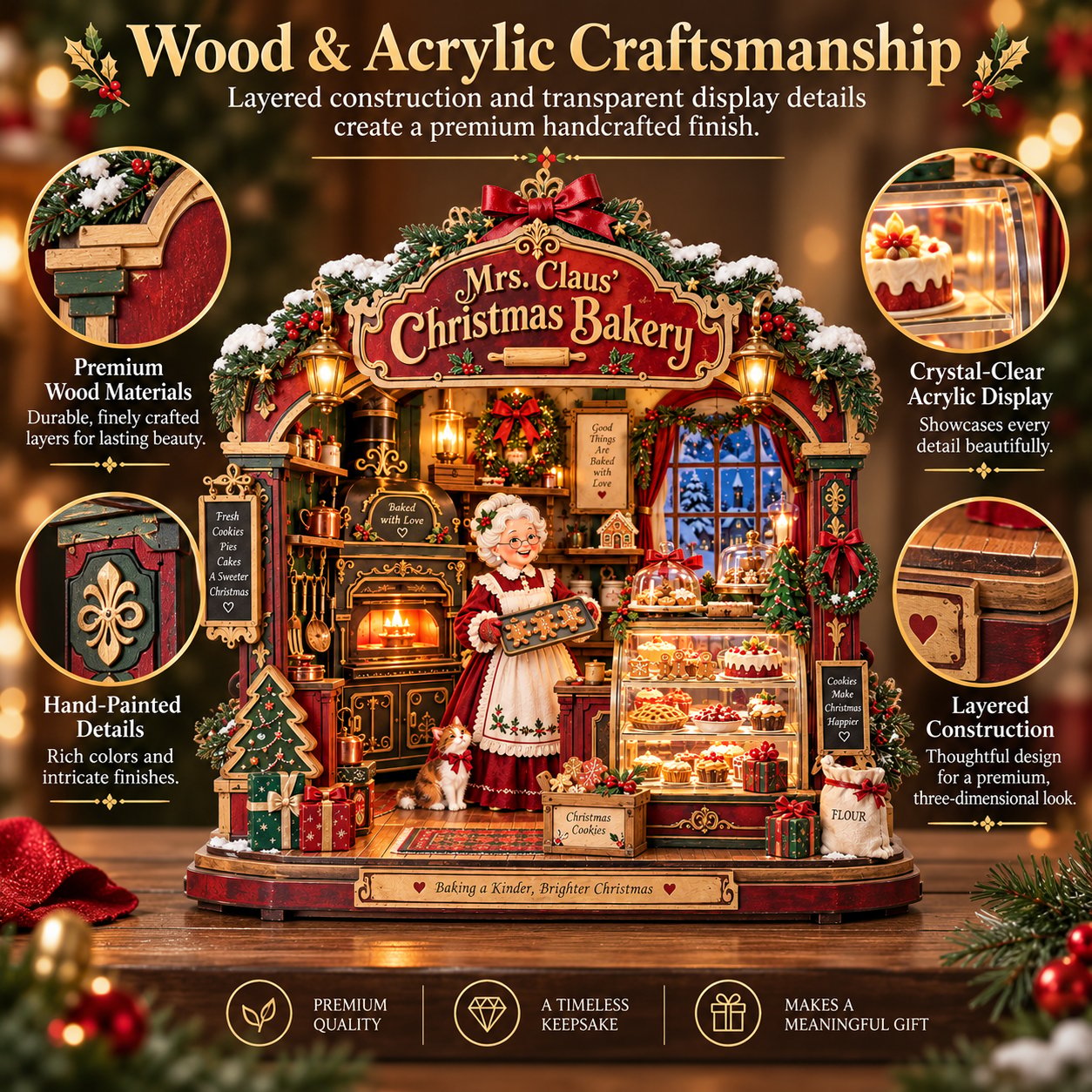 Mrs Claus Christmas bakery DIY kit detail
