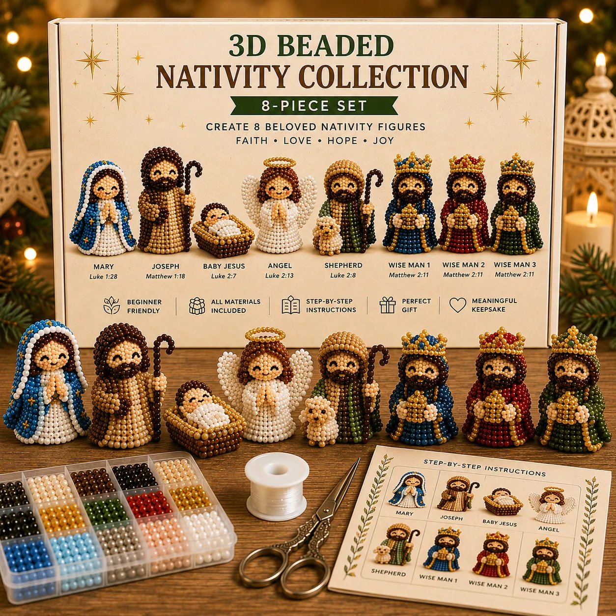 3D Beaded Nativity Collection DIY Kit
