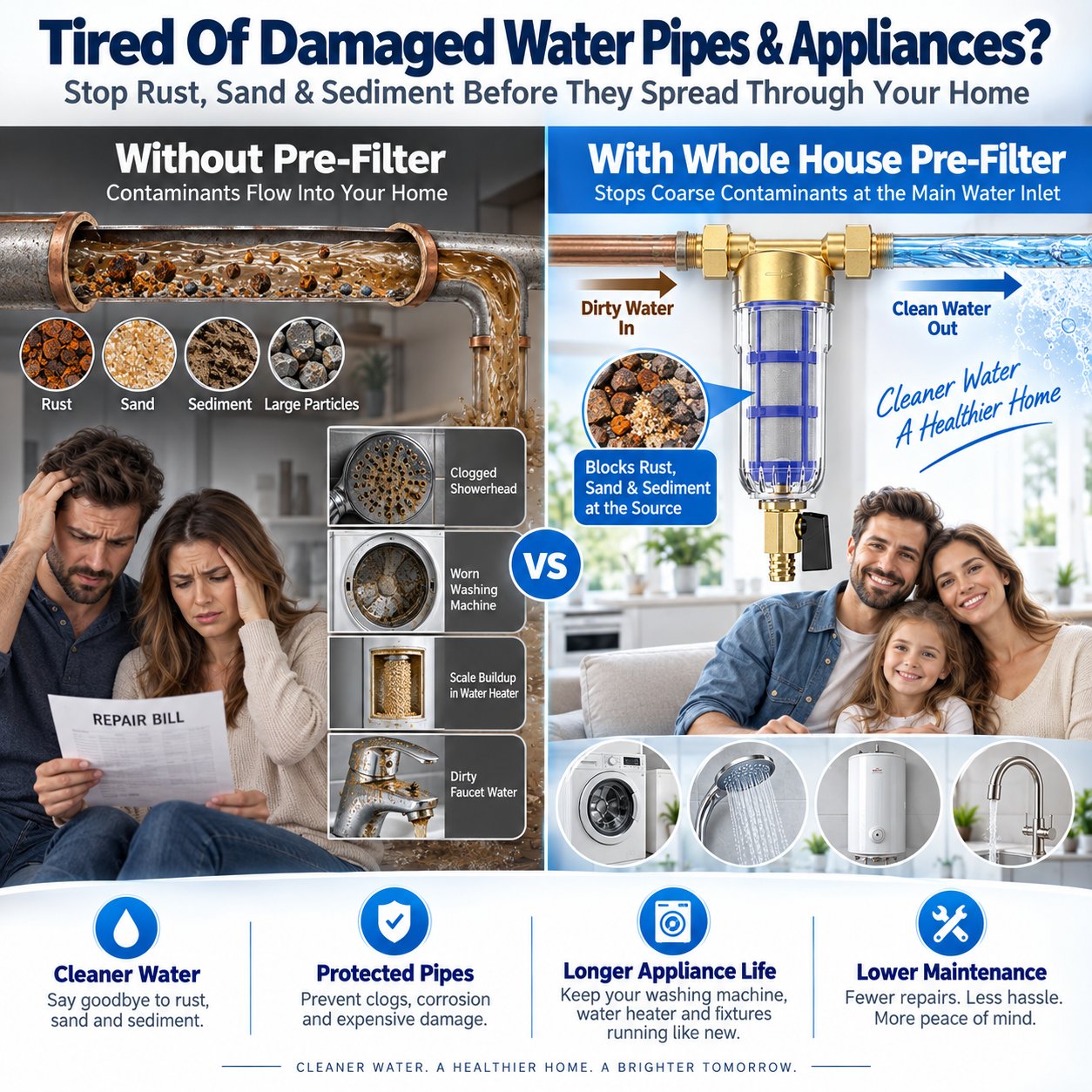 Why whole house water pre filtration matters