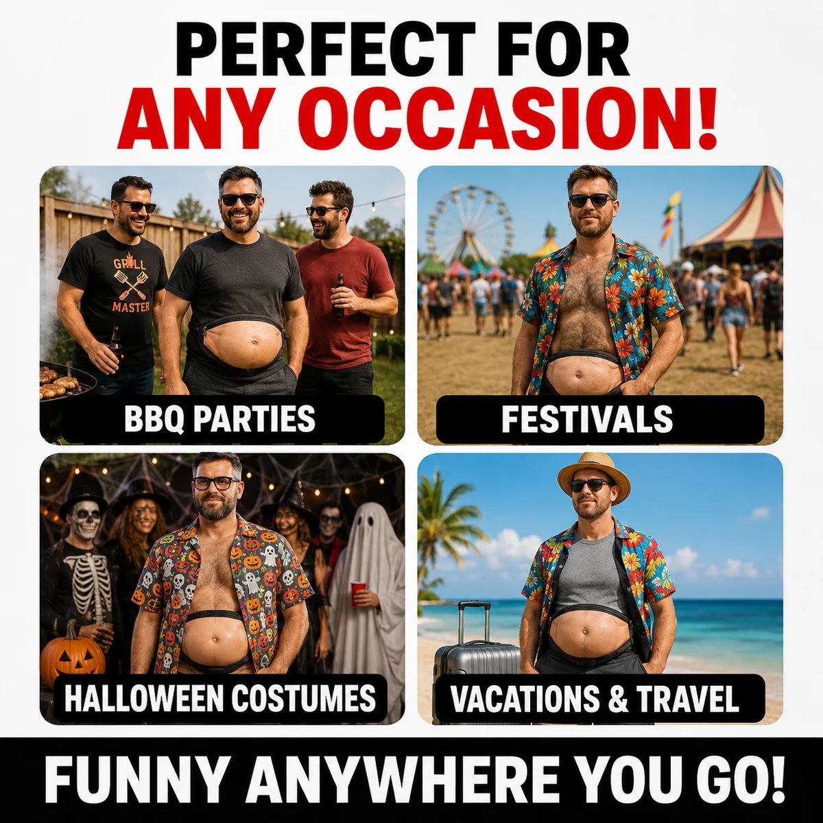 Funny dad bod fanny pack for BBQ festival Halloween and vacation