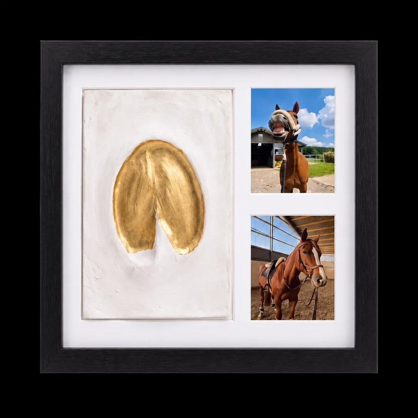 Finished personalised horse hoofprint keepsake