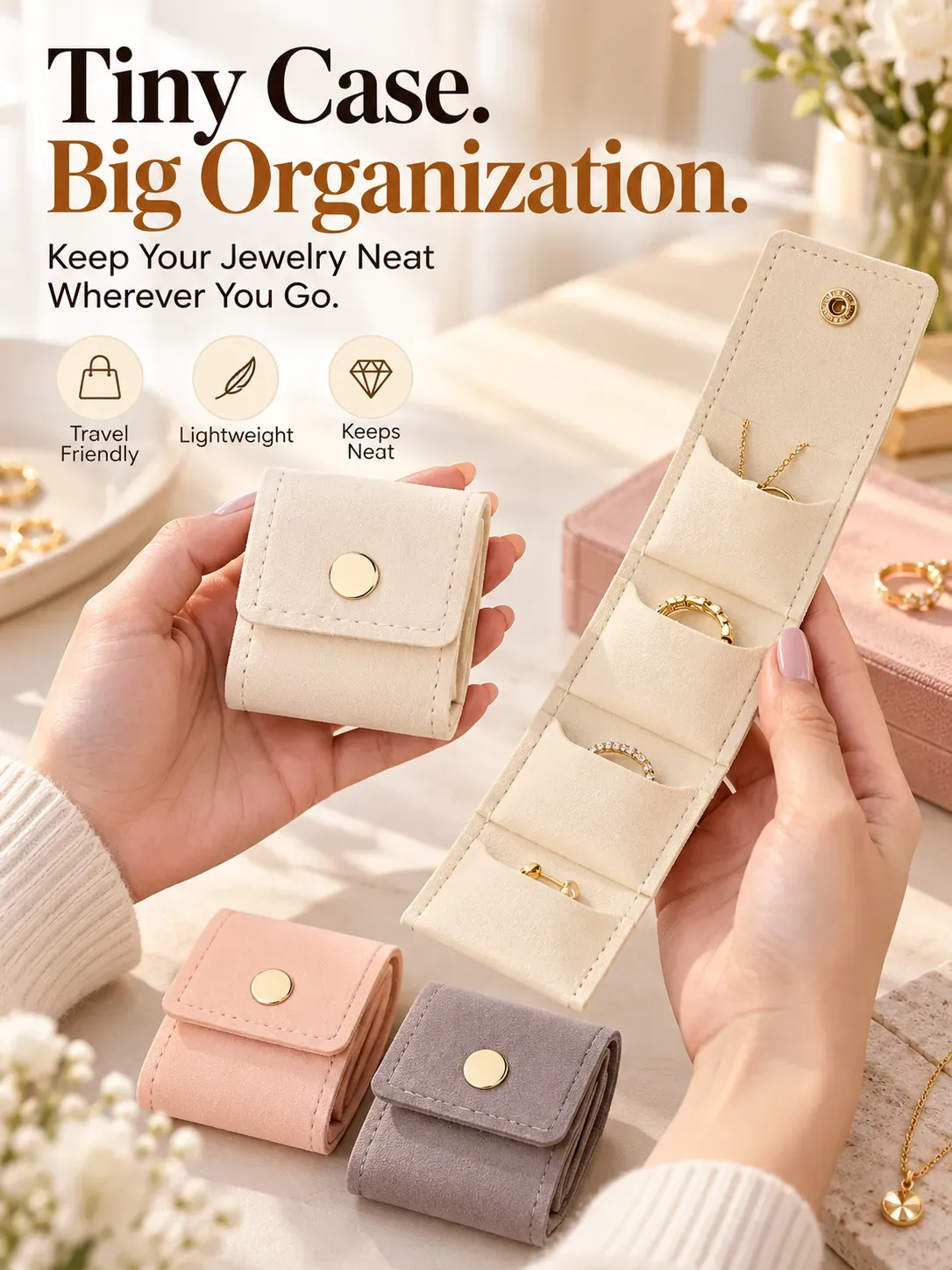Jewelry organizer with separate storage compartments